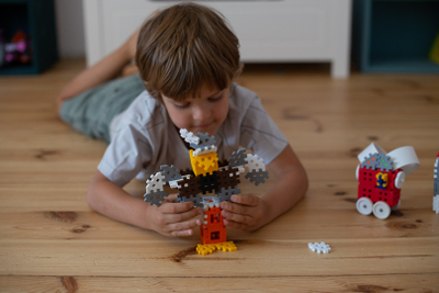 Lodra konstruktori Marioinex Waffle Blocks Mini, 300 copa, në kuti, shumëngjyrëshe
