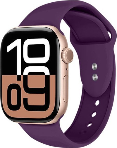 Rrip dore për Apple Watch Crong Liquid, 38/40/41/42 mm, silikoni, ngjyrë plum