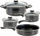 Set tenxheresh kampingu Redcliffs Casserole, 4 pjesë, sipërfaqe jo ngjitëse, i zi