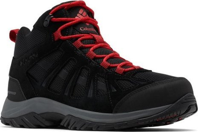 Këpucë hiking Columbia Redmond III Mid Waterproof për burra, me membranë Omni Tech, të zeza me të kuqe