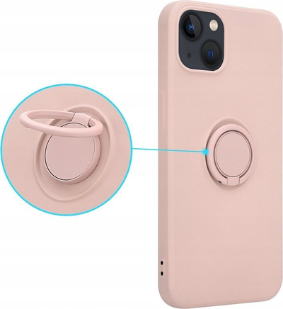 Kapak silikoni me unazë për iPhone 12 Mini, TPU, rozë
