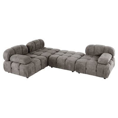 Divan këndor polimorfik Shifter HM6073.02, 290x196cm, tekstil i strukturuar, gri