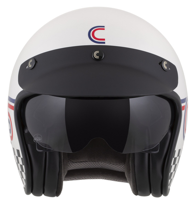 Kaska moto CASSIDA Oxygen 2.0 Rondo, e hapur, homologim ECE 22.06, pearl white red blue black