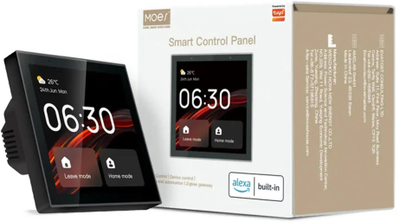 Panel smart home Moes TUYA CCP-TY-EU-LN, ekran LCD, Wi-Fi ZigBee, i bardhë