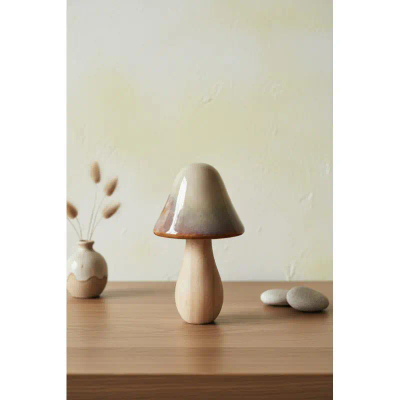 Figurë dekorative MAVE Mushroom, qeramikë, 21.5cm, ngjyrë natyrale