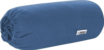 Çarçaf fitted Beliani JANBU, pambuk, 180 x 200 cm, blu navy