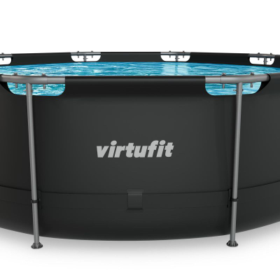 Pishinë me kornizë VirtuFit Round, Ø366 x 100 cm, me pompë filtri, ngjyrë antracit