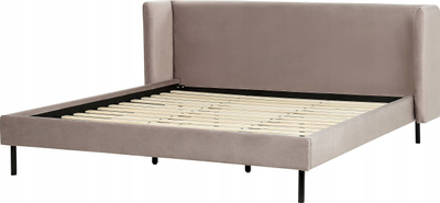 Shtrat Beliani Arette Velvet, 180 x 200 cm, Super King, taupe