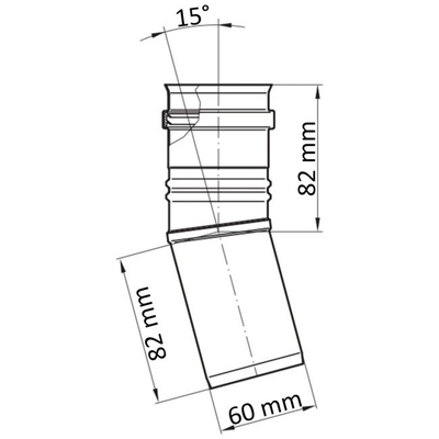Gyp këndor Turbo Spiroflex SX-TJN060KS15, inox, 60mm 15°, argjendt