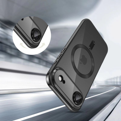 Futrollë telefoni Tech-Protect MagFlex MagSafe për iPhone 17 Air 17 Pro, transparente, e zezë