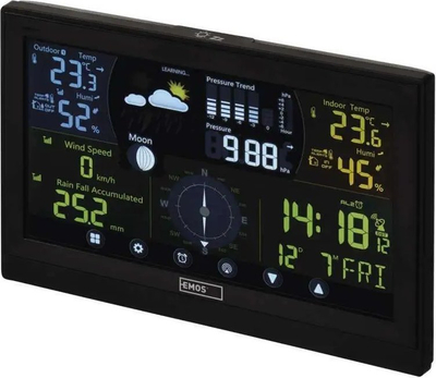 Stacion moti EMOS Profi E6016, wireless, me anemometër, i zi