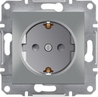 Prizë Schneider Electric Asfora Schuko, me roleta mbrojtëse, ngjyrë alumini