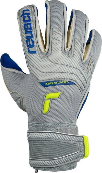 Doreza portjeri Reusch Attrakt Gold X Evolution Cut Finger Support, masa 8.5, gri blu