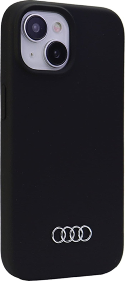 Kapak telefoni Audi Silicone Case për iPhone 15 6.1", silikon, i zi