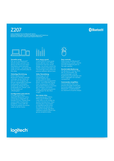 Bokse kompjuteri Logitech Z207, Bluetooth, stereo, të zinj