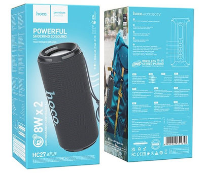 Altoparlant wireless Hoco HC27, 2 x 8W, Bluetooth, gri