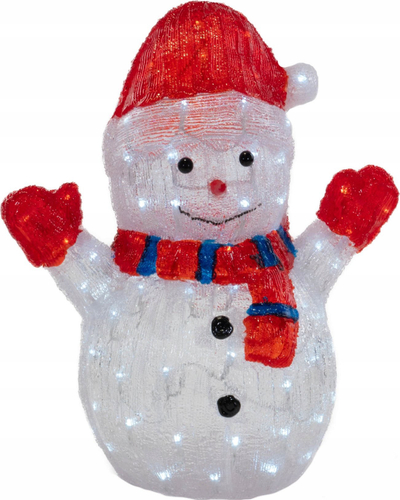 Dekor bore Luminous Snowman Feeric Christmas, 90 LED, solar, 48 cm, i bardhë