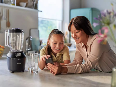 Blender me gotë Philips HR2291/01, 600W, 1.25L, i zi