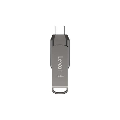 USB Lexar JumpDrive D400 OTG, 256GB, USB 3.1 Type C dhe Type A, metalik