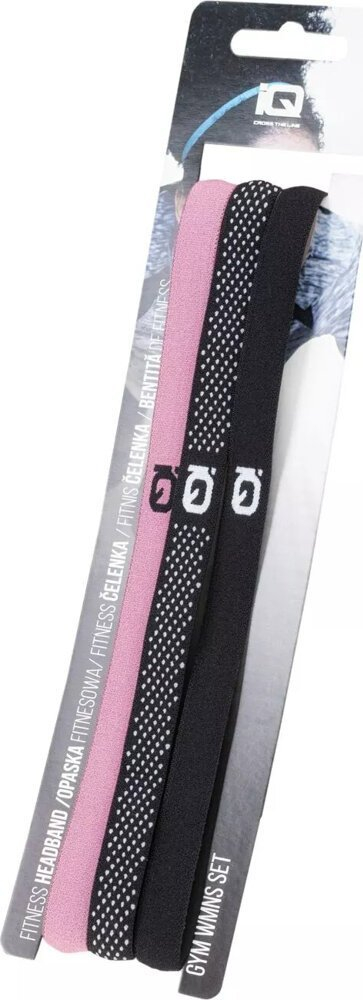Shiritë për kokë IQ Gym Set W 92800400727, set 3 copë, poliester elastan, të zeza dhe rozë