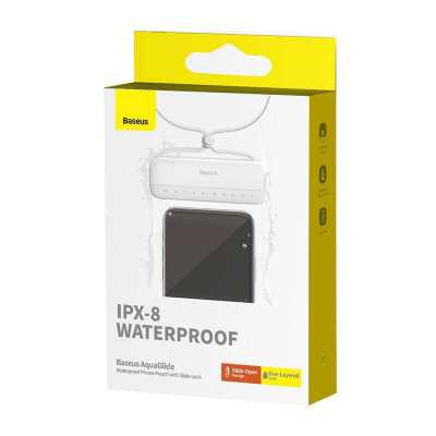 Mbajtëse uji Baseus AquaGlide, IPX8, deri 7.2", e bardhë