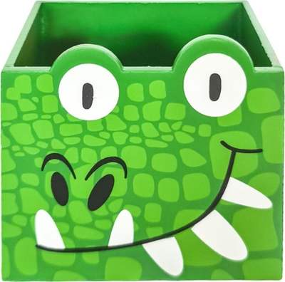 Organizer tavoline Crocodile, në formë krokodili, për stilolapsa, i gjelbër