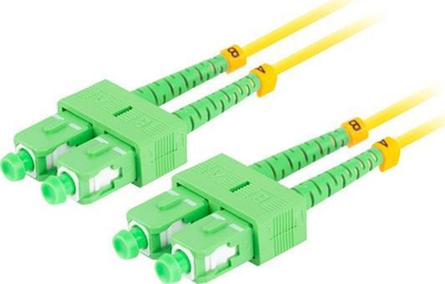 Kabllo fibër optike Lanberg SM SC/APC SC/APC, duplex, 2m, e verdhë
