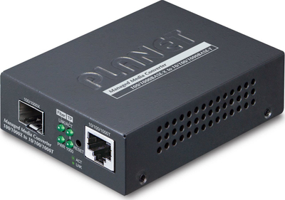 Konvertues media Planet GT-915A, RJ45 në fiber multimode, 1Gbps, i zi