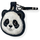 Mbajtëse Nimmy Big Eyed Pet 2.0 Panda për AirTag, me karabinë, e zezë e bardhë