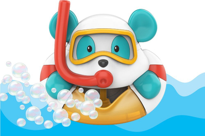 Lodër për banjo LEAN Toys Bath Toy Bear, bën flluska sapuni, me shumë ngjyra