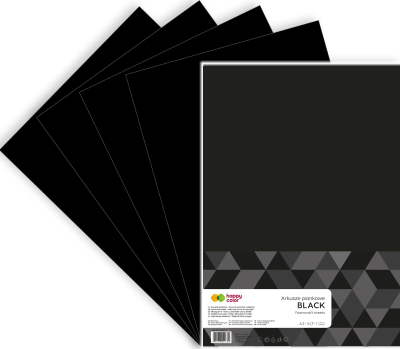 Letër shkumëze Happy Color A3, set me 5 fletë, ngjyrë e zezë
