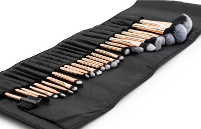 Set furçash grimi Rio Beauty Lush, 24 copë, doreza rose gold, etui e zezë
