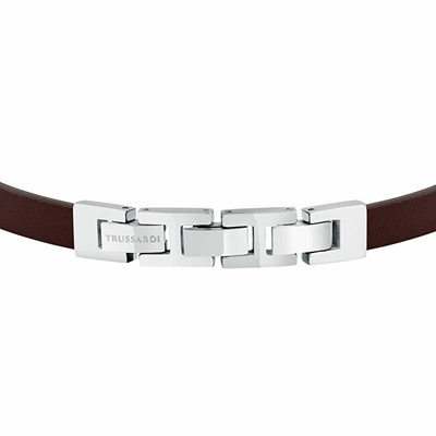 Byzylyk për meshkuj Trussardi T-Leather, i argjendtë/ i kaftë