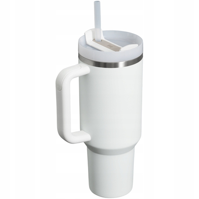 Kub termo Stanley Quencher H2.O FlowState Tumbler 1.18L, çelik inox, me pipëz, i bardhë