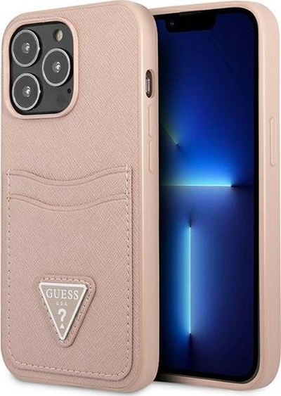 Futrollë telefoni Guess GUHCP13LPSATPP, për iPhone 13 Pro 6.1", hardcase, rozë