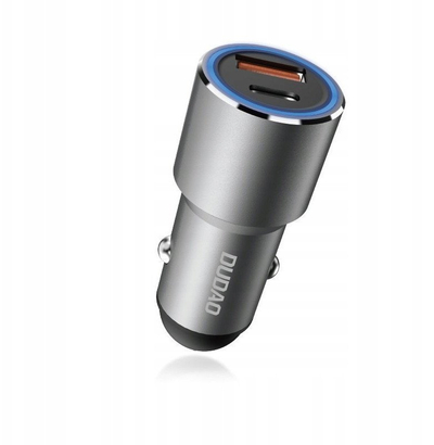 Полнач за автомобил Dudao R4PQ, USB и USB C, 22.5W, сив