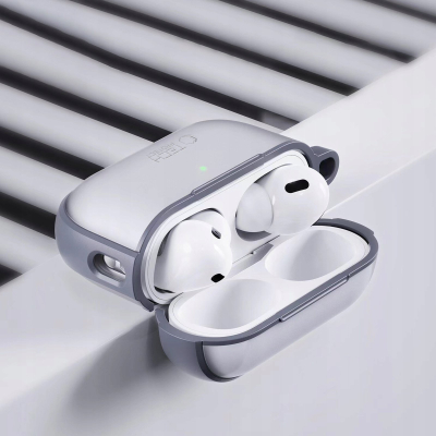 Kllëf Tech-Protect Magmat për kufje Apple AirPods Pro / Pro 2, TPU + polikarbonat, me karabinë, i zi matte