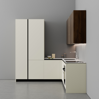 Kuzhinë IMMIGRAND SYSTEMS, Këndore, Pastel Beige/Dark Oak