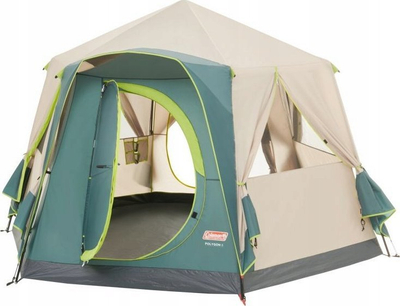 Çadër kampingu Coleman Polygon 6, për 6 veta, glamping, jeshile