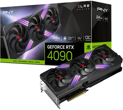 Kartelë grafike PNY GeForce RTX 4090 24GB XLR8 Gaming VERTO EPIC-X RGB Triple Fan OC, 24GB GDDR6X