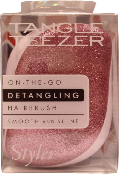 Четка за коса Tangle Teezer Compact Styler Candy Sparkle, компактна, со заштитен капак, во повеќе бои