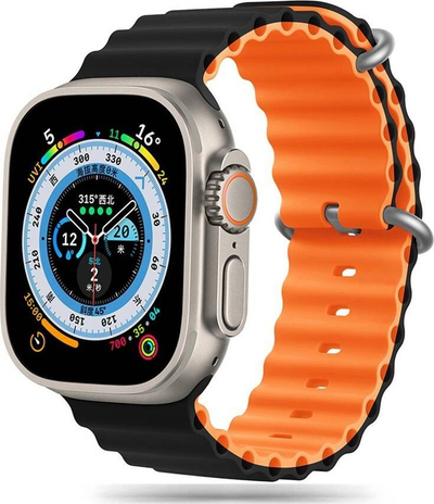 Byzylyk Tech-Protect Iconband për Apple Watch 42 49mm, TPU, black orange
