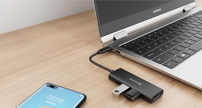 USB-C Hub Swissten 4në1 (USB-C 100W, HDMI 4K, 2x USB-A) Alumin