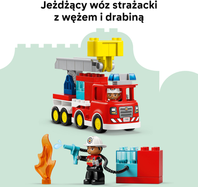 Set ndërtimi LEGO DUPLO 10473 Fire Truck, 28 pjesë, mbi 2 vjeç, i kuq