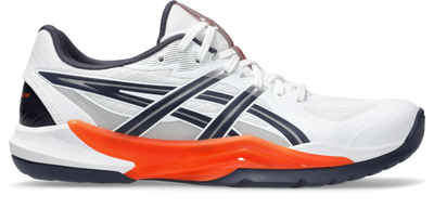 Патики за ракомет Asics Powerbreak FF, ѓон за сала, бели со портокалова боја