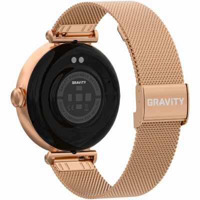 Паметен часовник Gravity GT26-2, екран во боја, 2 ремени, розе златна