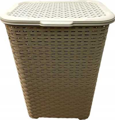 Kosh rrobash Banat Laundry Basket Underwear, 70L, plastikë ratan, bezhë