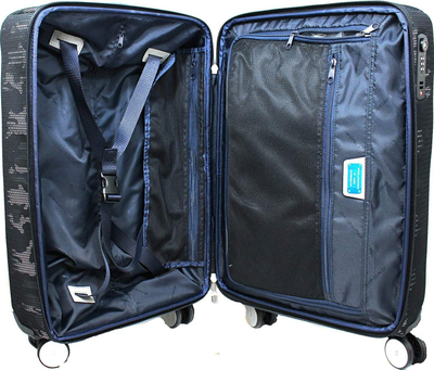 Кабински куфер Piquadro BV4444BRBM, 4 тркала, со проширување, камуфлажна сина
