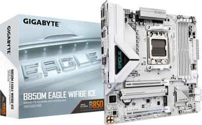 Pllakë amë Gigabyte B850M Eagle WIFI6E ICE, DDR5, WiFi 6E, mATX