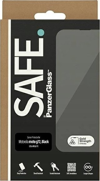 Xham mbrojtës SAFE by PanzerGlass Ultra-Wide Fit për Motorola Moto G84, transparent fare, me kornizë të zezë